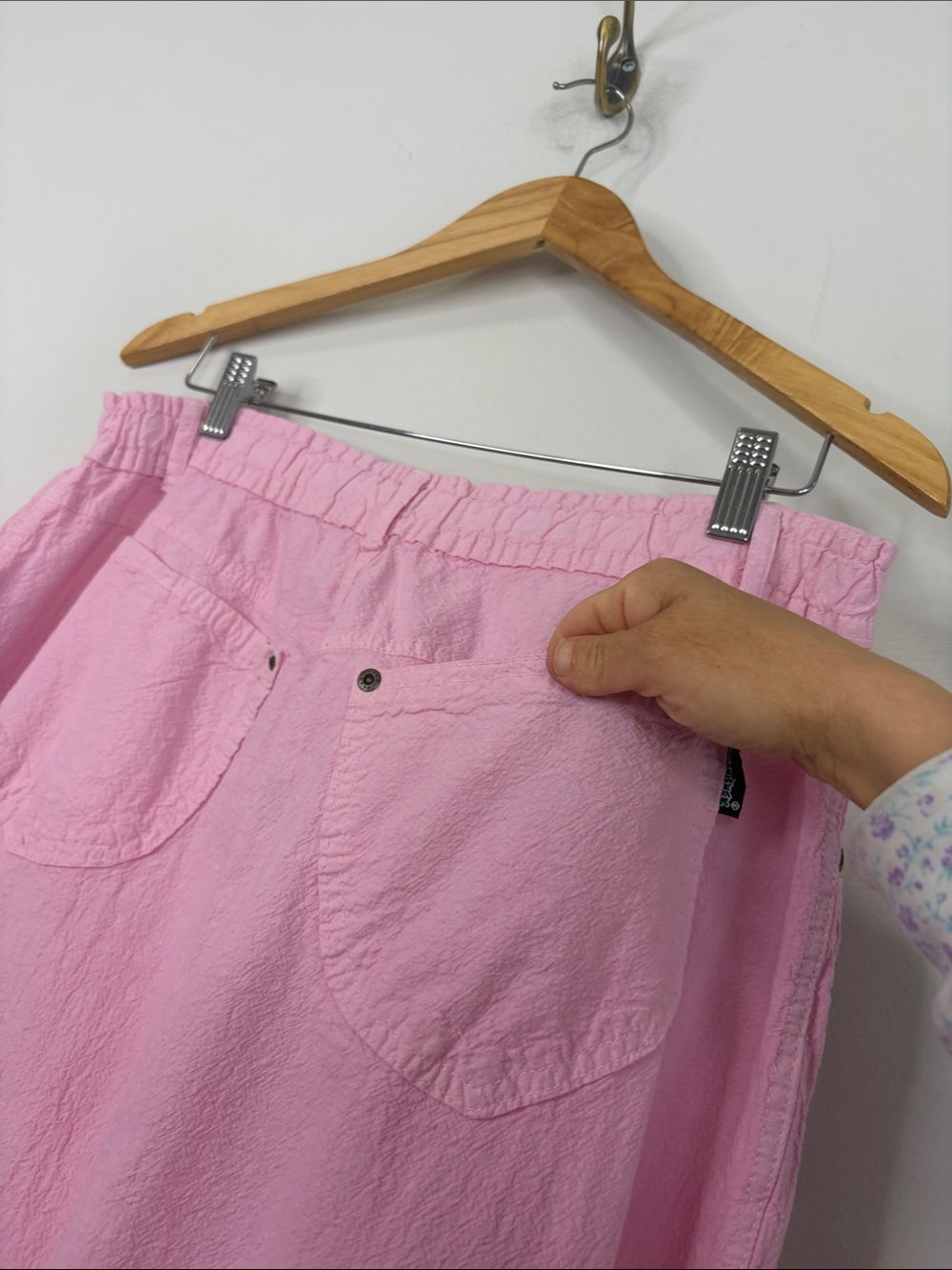 Ezze Wear Skirt Womens Large Light Pink Cotton Gauze A Line Midi Made in Canada - Picture 8 of 13